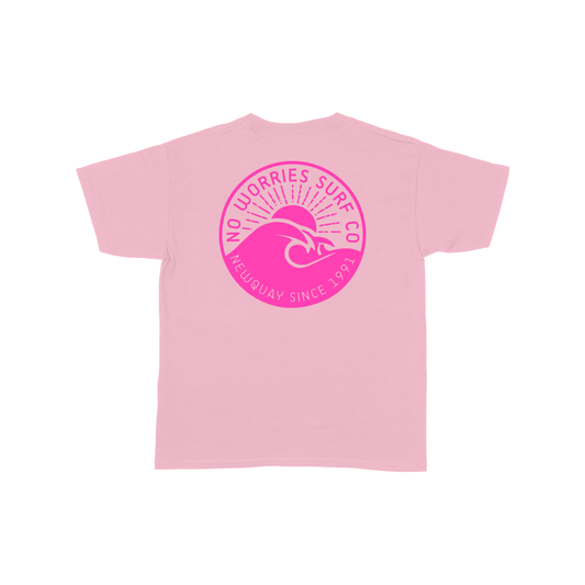 Kids Wave T-Shirt - Baby Pink
