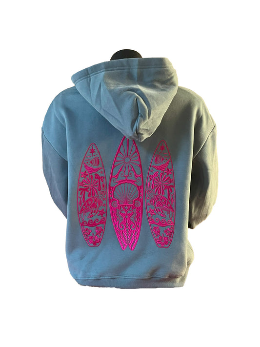 Adults Embroidered Shellscape Hoodie-Grey