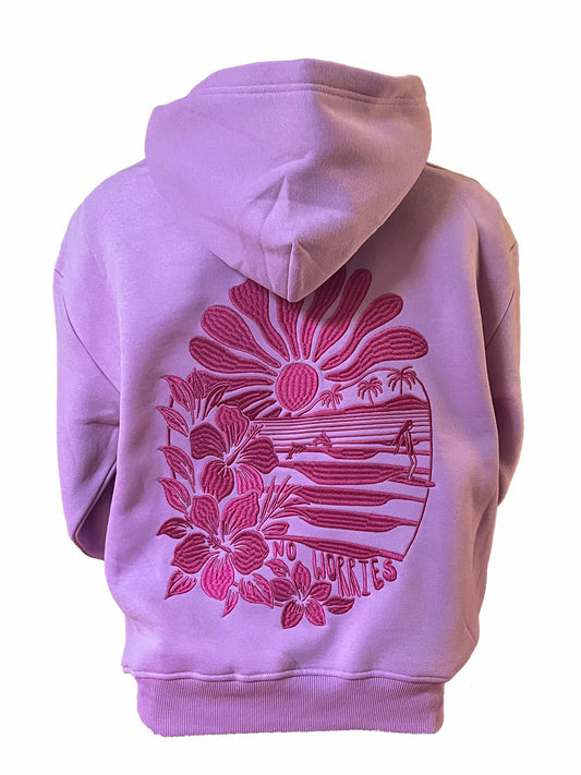 Adults Embroidered Tides Hoodie-Lilac