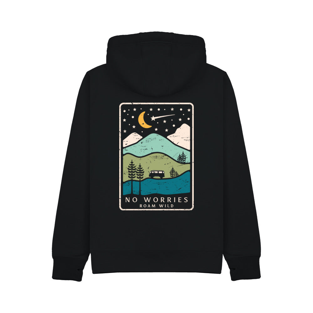 Ultra Premium Zip Up Roam the Night Hoodie - Black