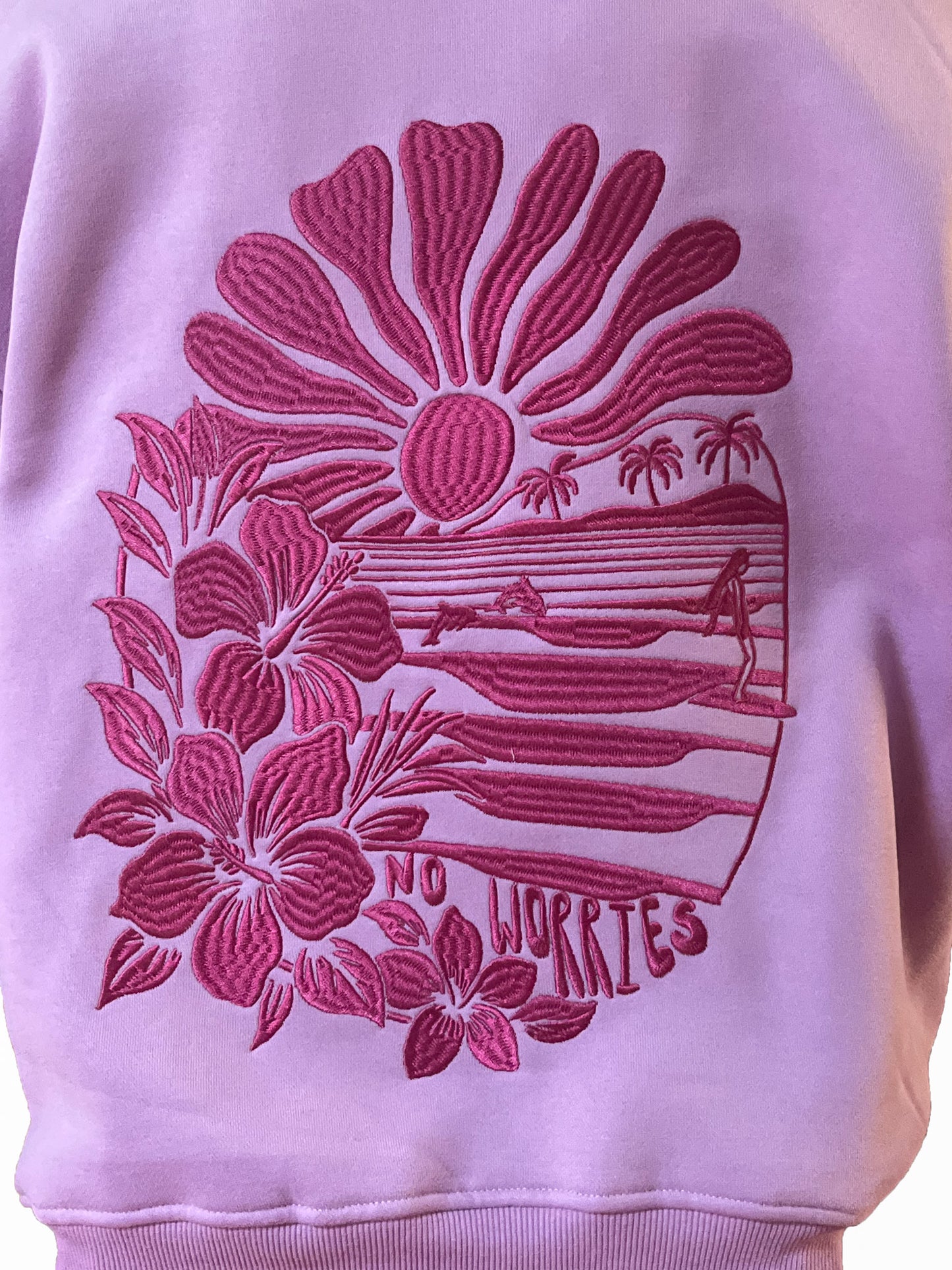 Adults Embroidered Tides Hoodie-Lilac