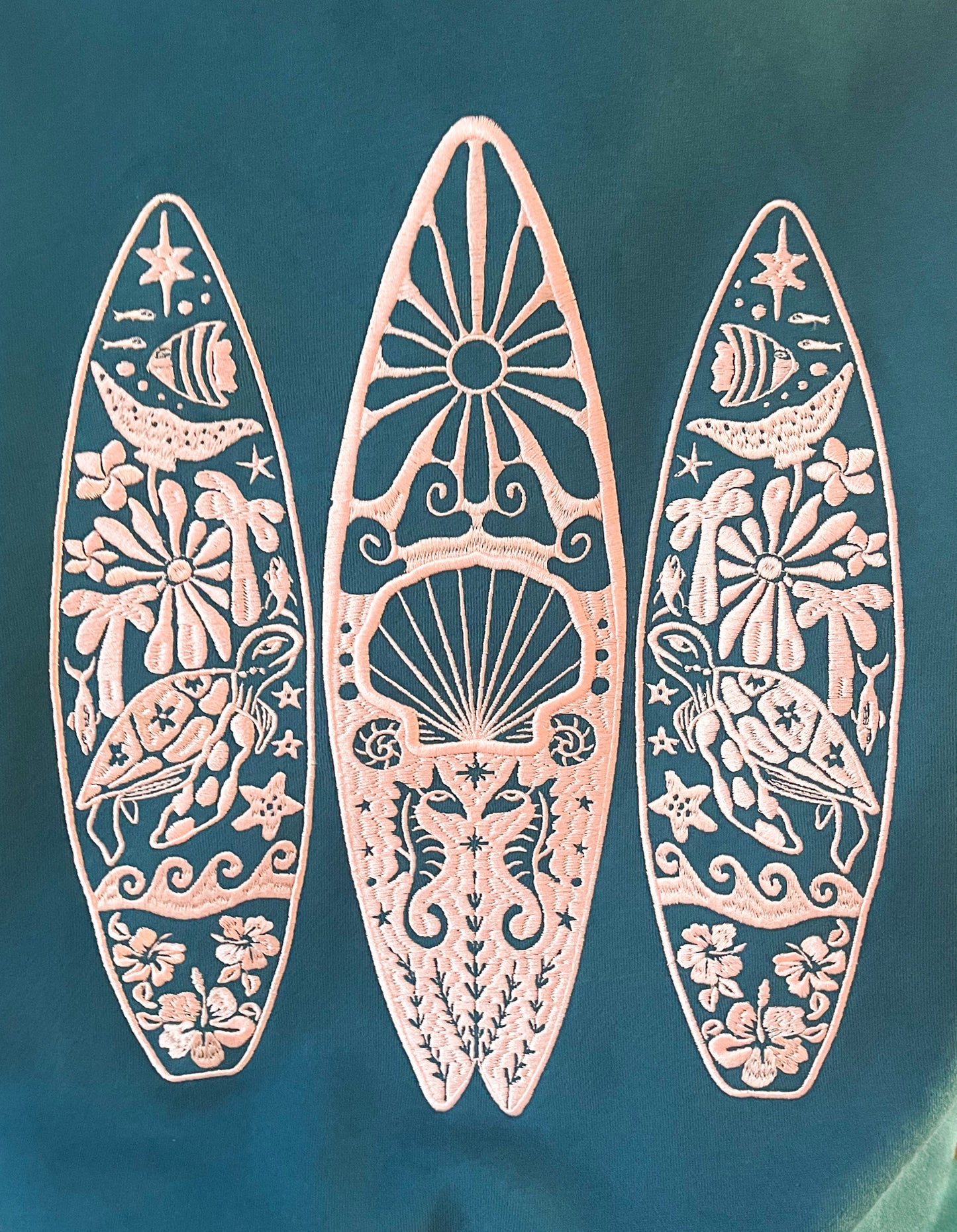 Adults Embroidered Shellscape-Deep Sea Blue