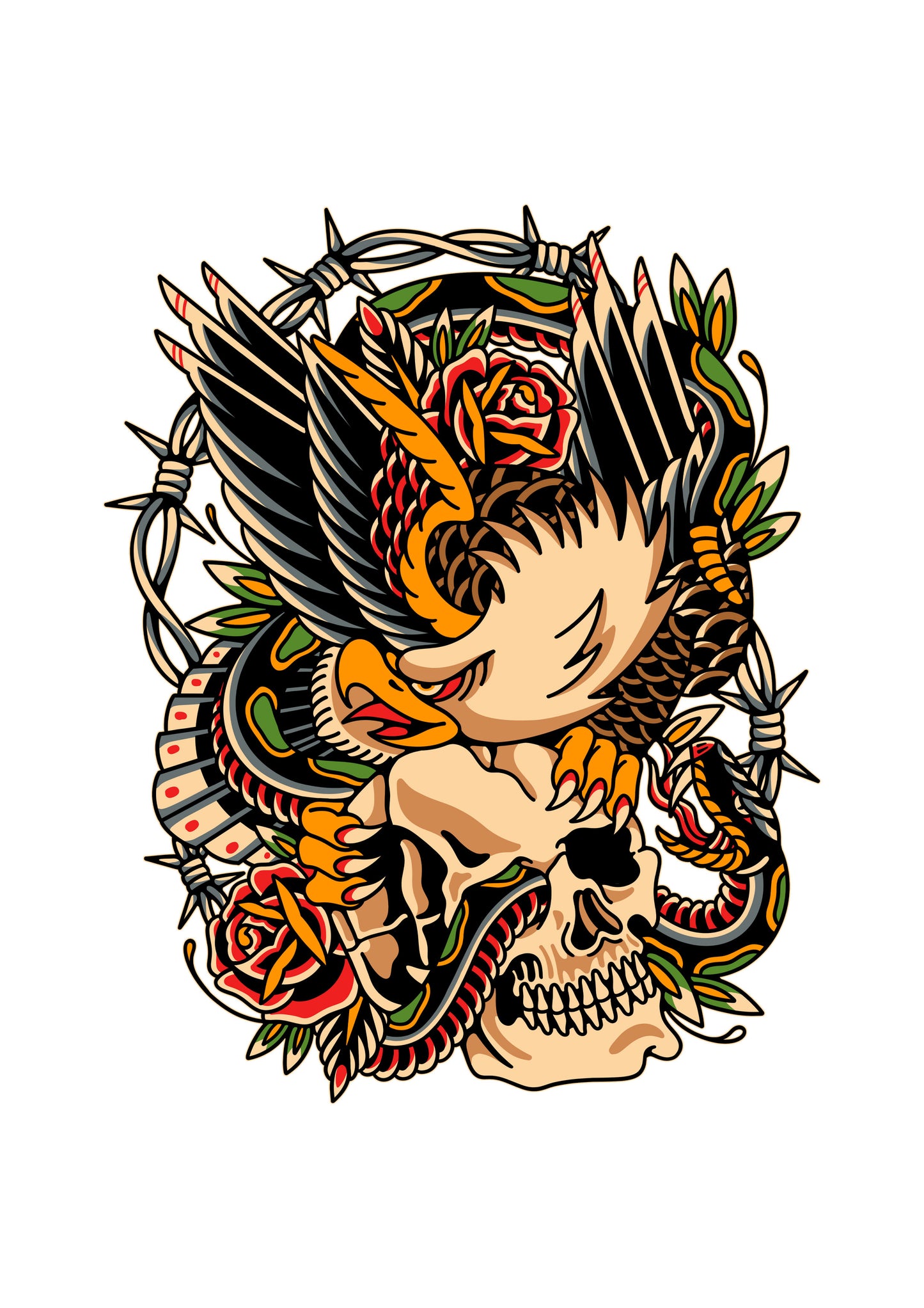 Adults Eagle & Snake T-Shirt