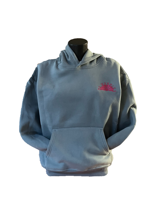 Adults Embroidered Shellscape Hoodie-Grey