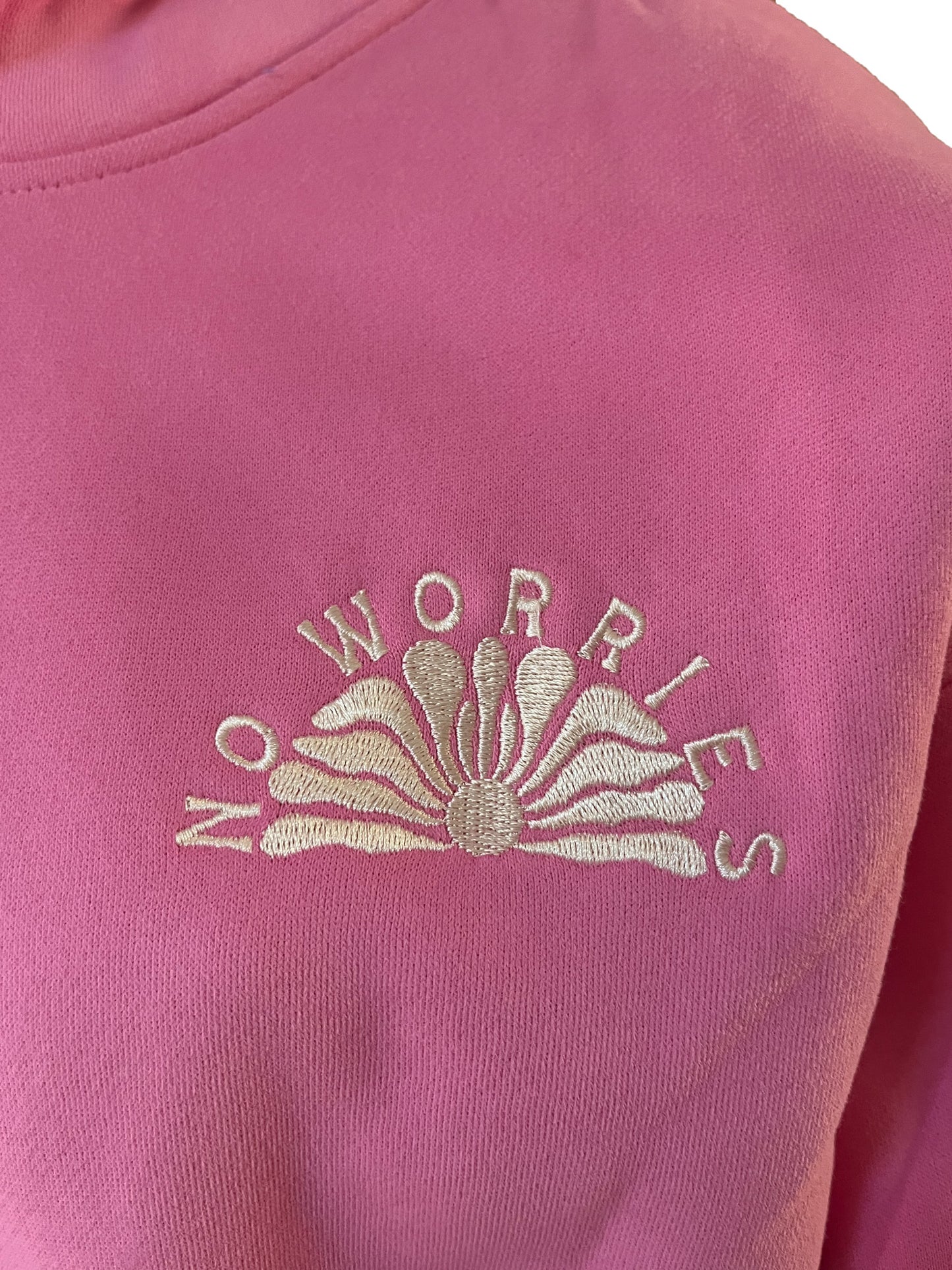 Adults Embroidered Clam Hoodie- Candyfloss Pink