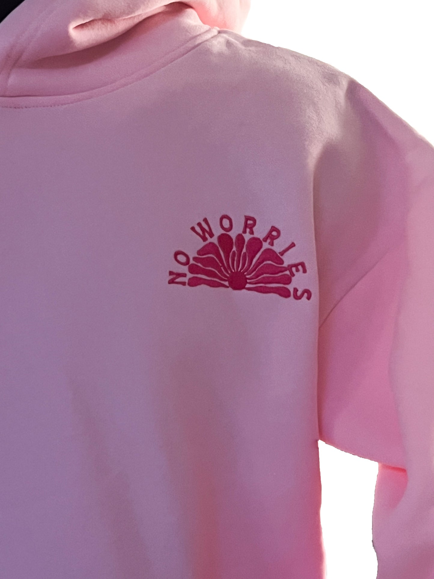 Adults Embroidered Floral Fantasy Hoodie-Baby Pink