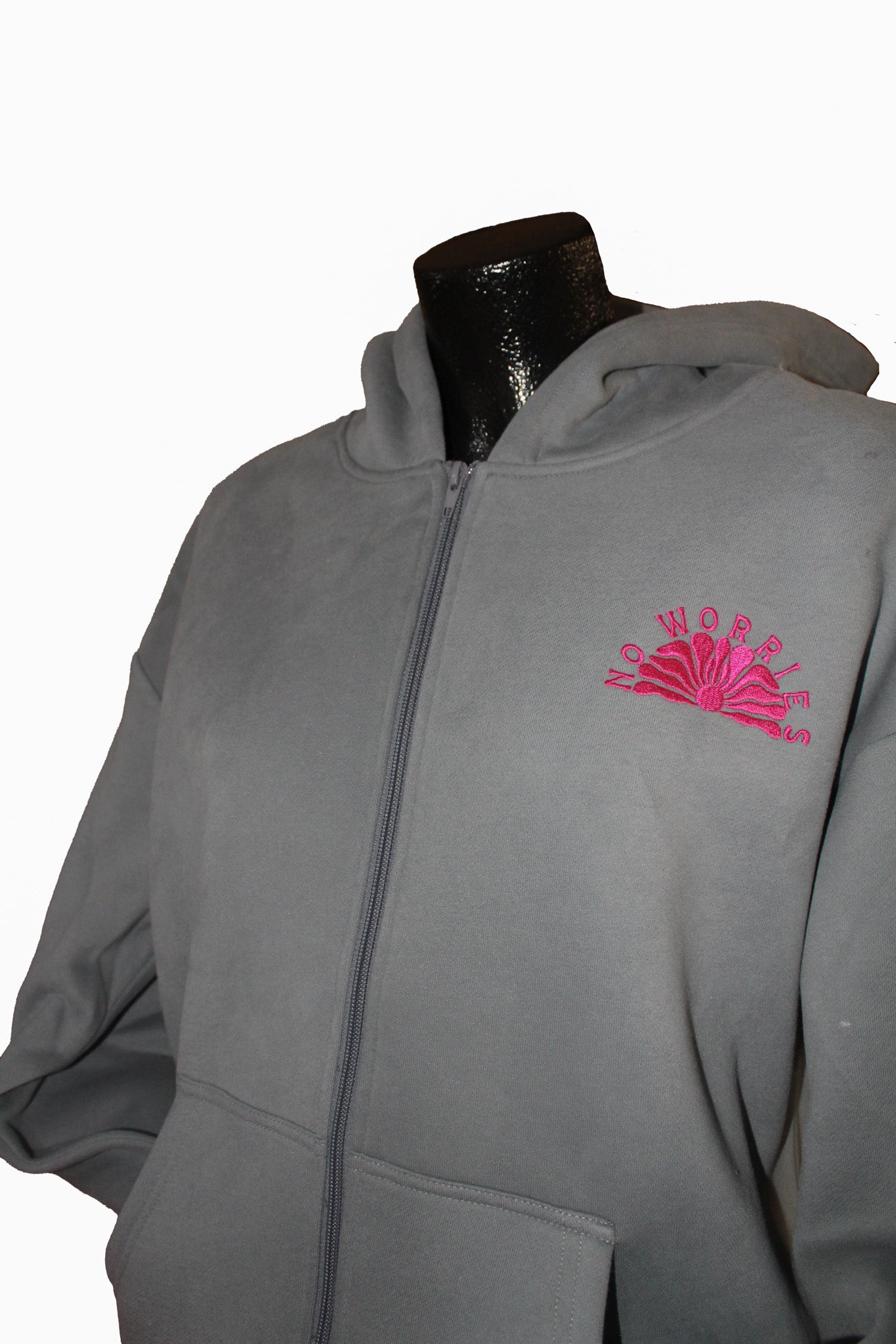 Adults Embroidered Shellscape Zip-up Hoodie-Grey