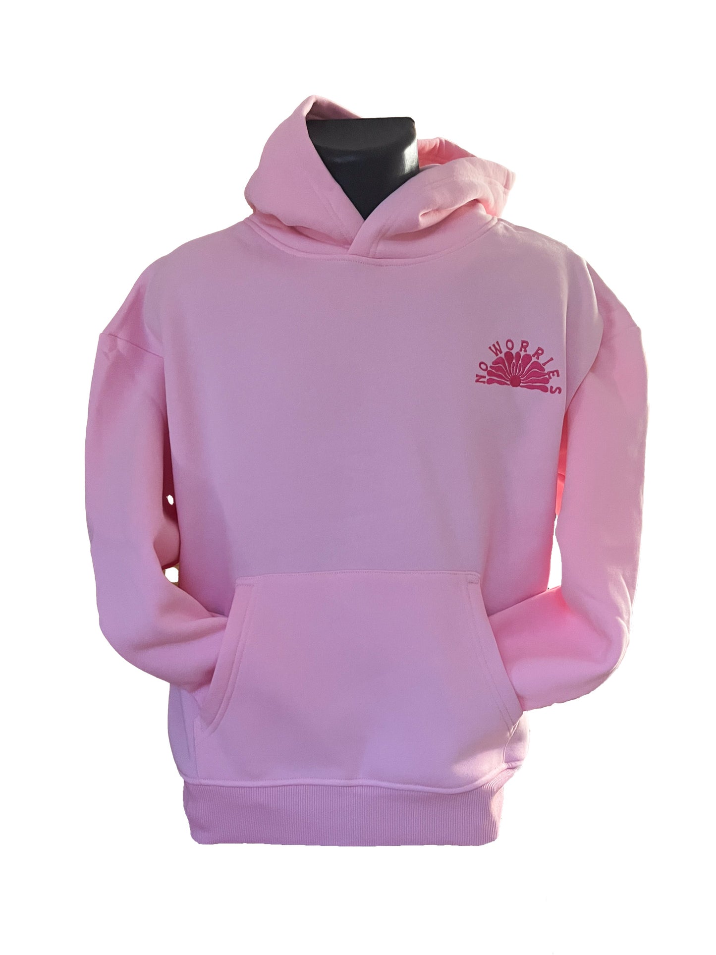 Adults Embroidered Floral Fantasy Hoodie-Baby Pink