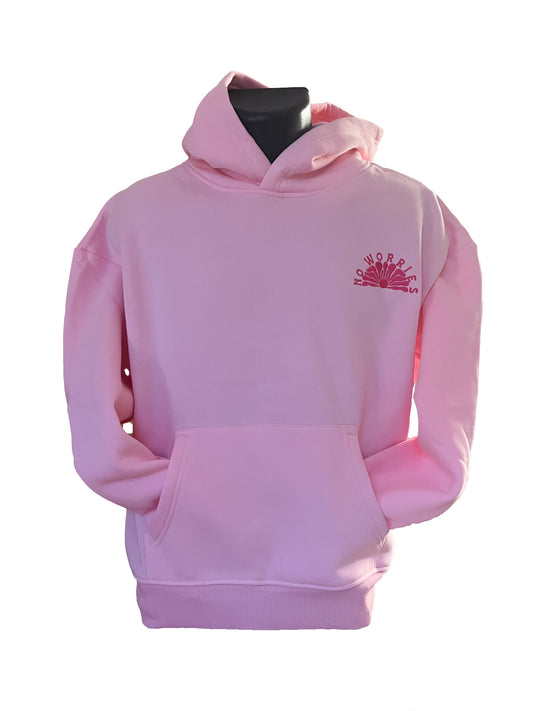 Adults Embroidered Floral Fantasy Hoodie-Baby Pink