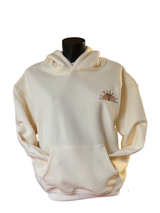 Adults Embroidered The Slow Lane Hoodie-Vanilla