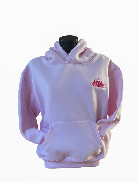 Adults Embroidered Island Bay Hoodie-Baby Pink