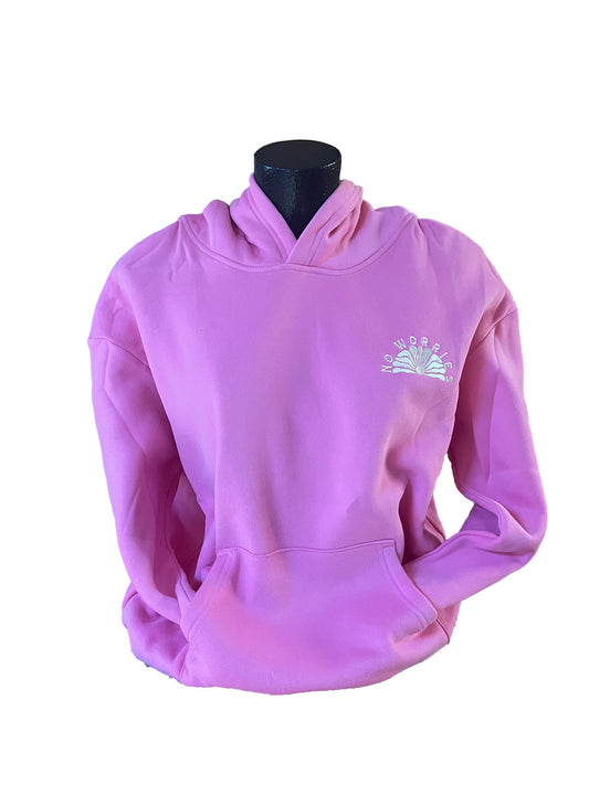 Adults Embroidered Clam Hoodie- Candyfloss Pink