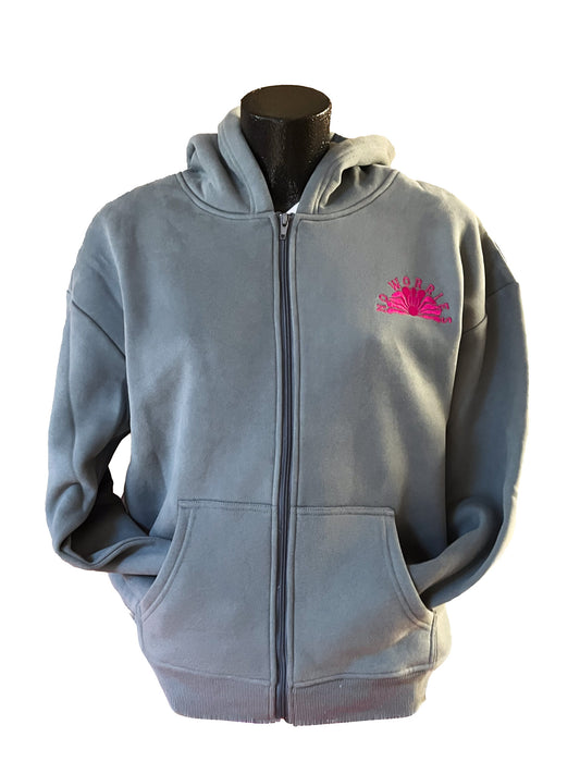 Adults Embroidered Shellscape Zip-up Hoodie-Grey