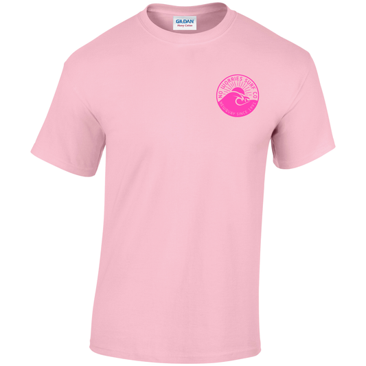Adults Wave T-Shirt - Baby Pink