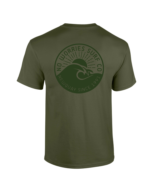 Adults Wave T-Shirt - Military Green