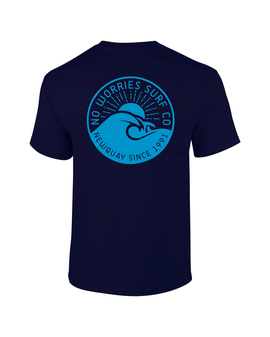 Adults Wave T-Shirt - Navy Blue