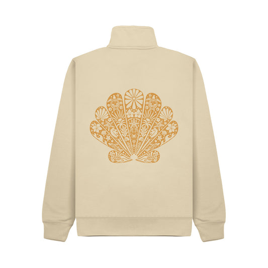 Premium Quarter Zip Clam Sweatshirt - Ivory