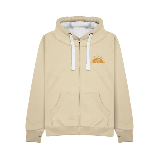 Ultra Premium Zip Up Clam Hoodie - Ivory