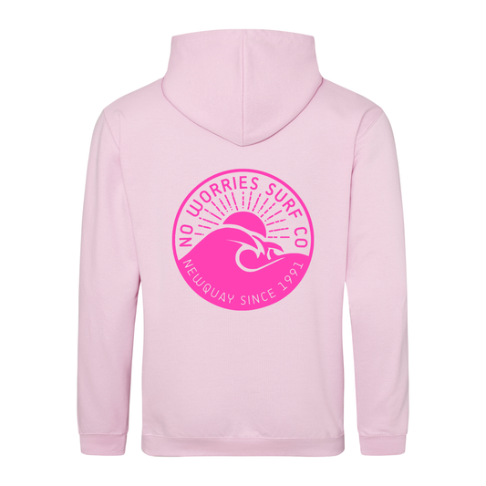 Adults Wave Hoodie - Baby Pink