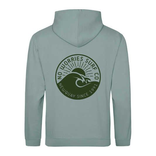Adults Wave Hoodie - Dusty Green