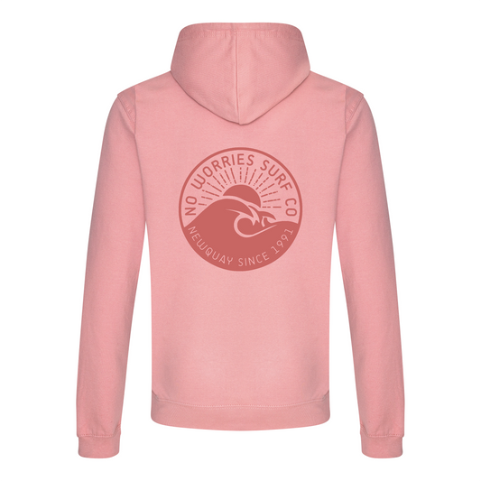 Adults Wave Hoodie - Dusty Pink