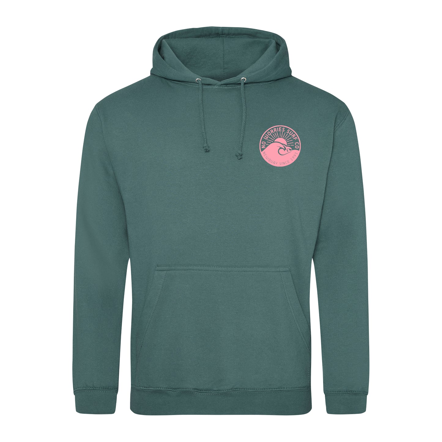 Adults Wave Hoodie - Moss Green