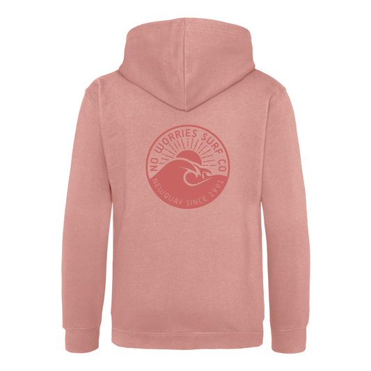 Kids Wave Hoodie - Dusty Pink