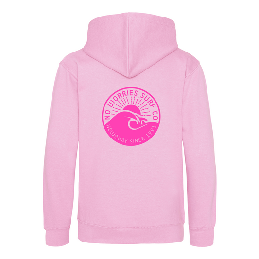 Kids Wave Hoodie - Baby Pink