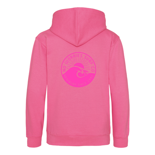 Kids Wave Hoodie - Candyfloss Pink