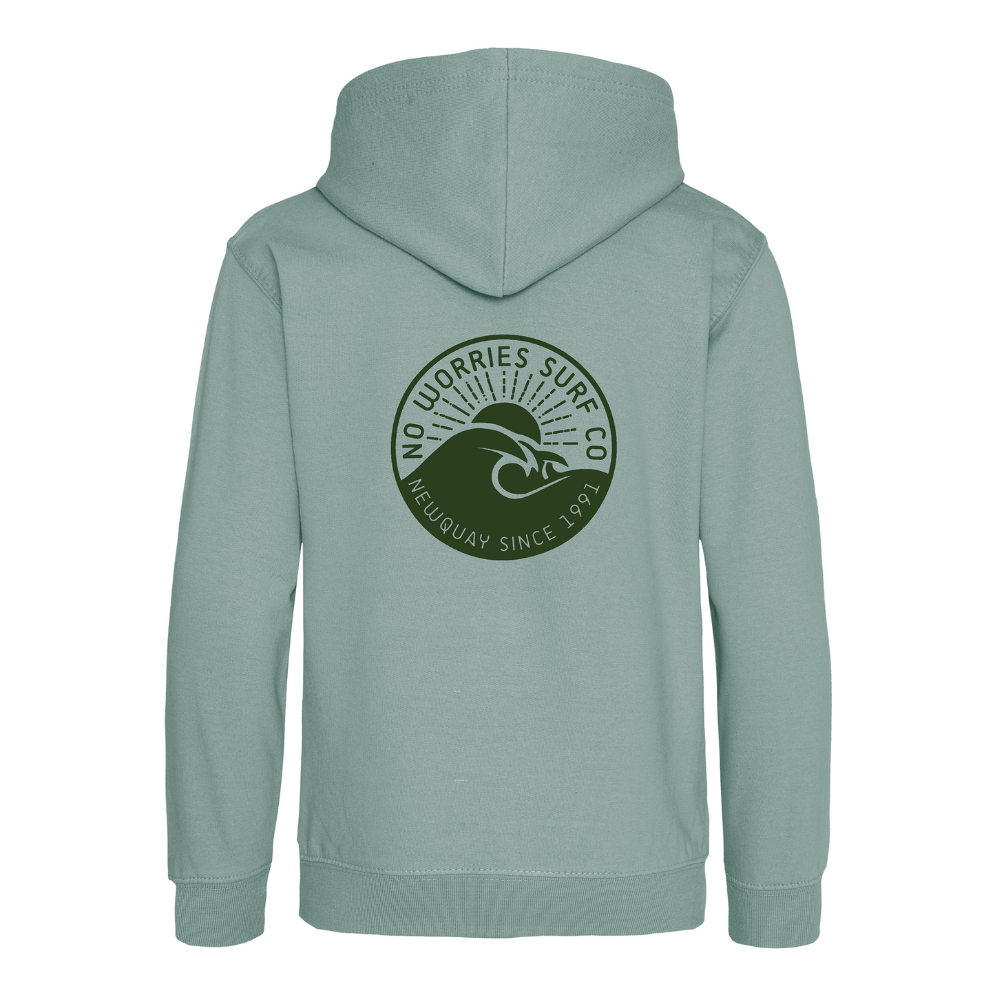 Kids Wave Hoodie - Dusty Green