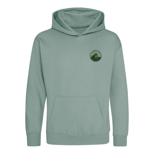 Kids Wave Hoodie - Dusty Green