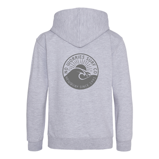 Kids Wave Hoodie - Heather Grey