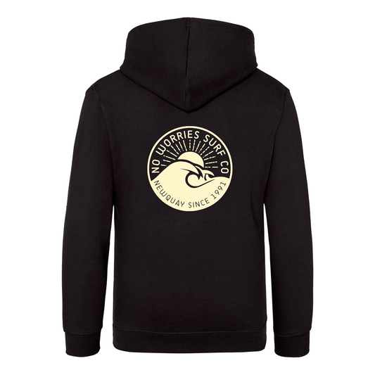 Kids Wave Hoodie - Black