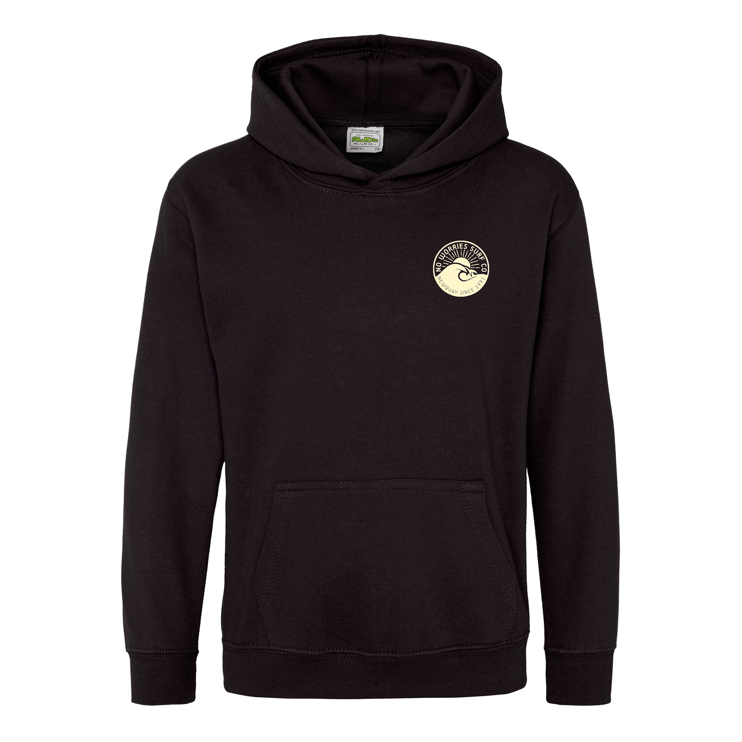 Kids Wave Hoodie - Black