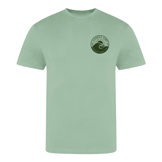 Adults Wave T-Shirt - Dusty Green