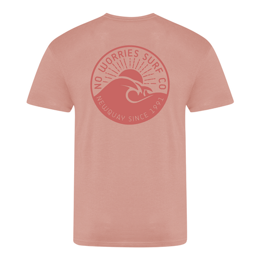 Adults Wave T-Shirt - Dusty Pink