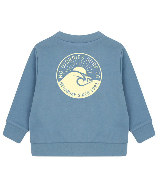 Toddler Wave Sweatshirt - Soft Blue