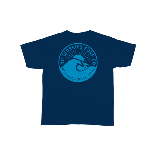 Kids Wave T-Shirt - Navy Blue