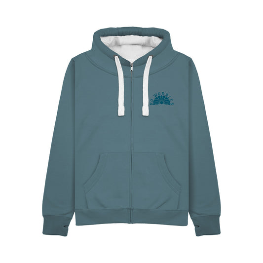 Ultra Premium Zip Up Clam Hoodie - Ocean Blue
