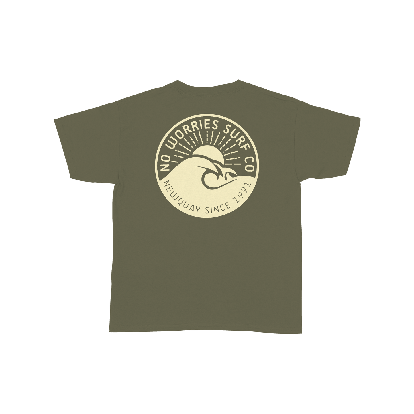 Kids Wave T-Shirt - Olive Green