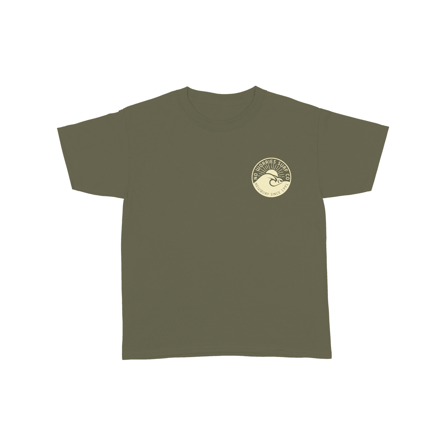 Kids Wave T-Shirt - Olive Green