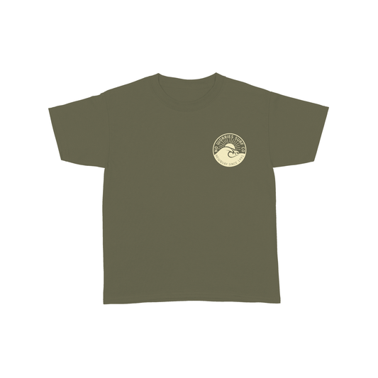 Kids Wave T-Shirt - Olive Green