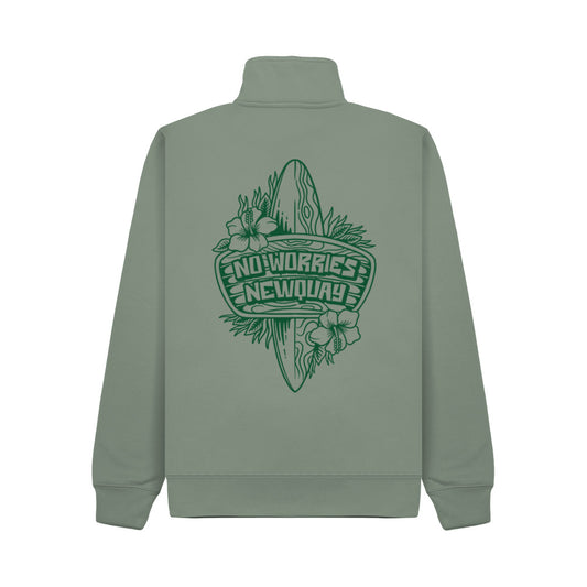 Premium Quarter Zip Surf Shop Sweatshirt - Sage