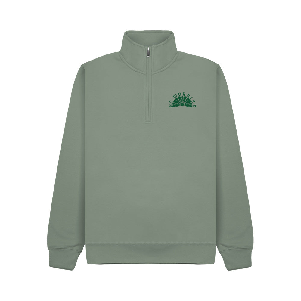 Premium Quarter Zip Surf Shop Sweatshirt - Sage