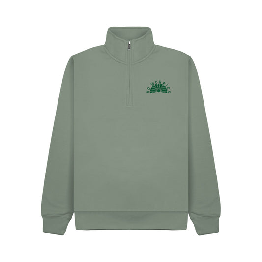 Premium Quarter Zip Surf Shop Sweatshirt - Sage