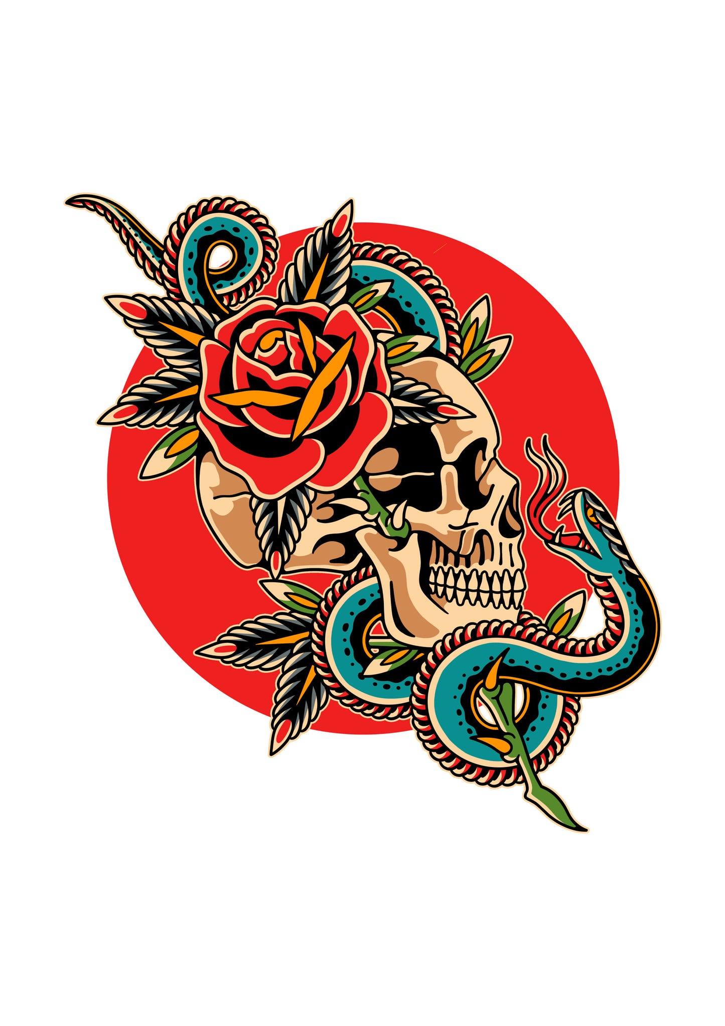 Adults Skull Rose T-Shirt