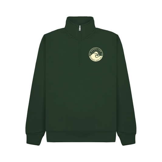 Premium Quarter Zip Wave Sweatshirt - Bottle Green