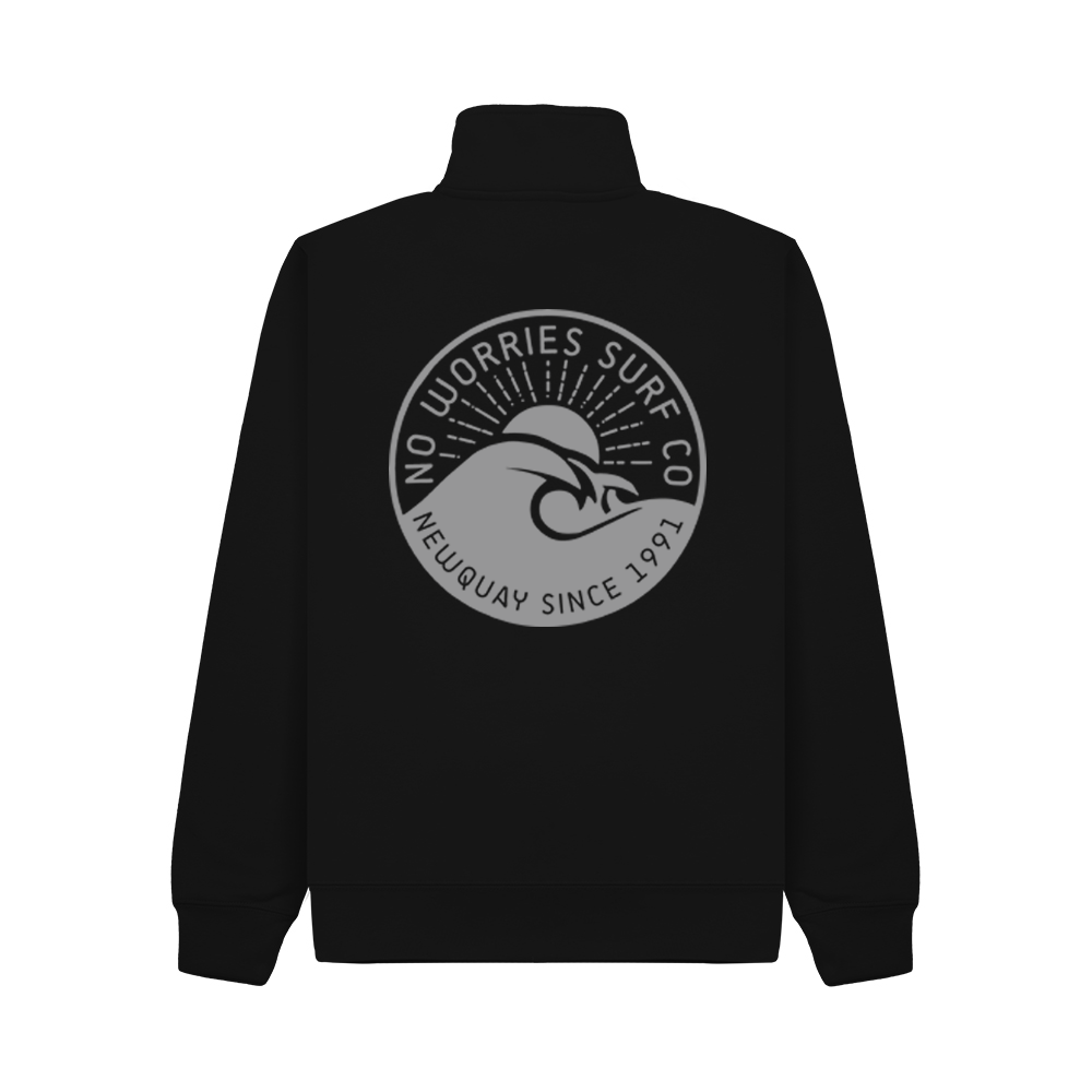 Premium Quarter Zip Wave Sweatshirt - Black