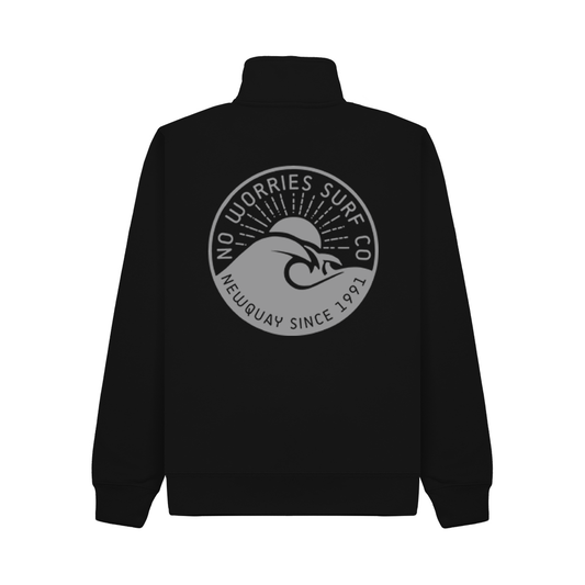 Premium Quarter Zip Wave Sweatshirt - Black