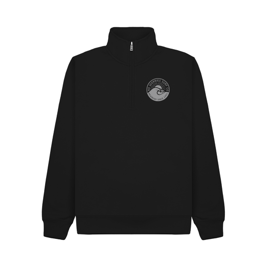 Premium Quarter Zip Wave Sweatshirt - Black